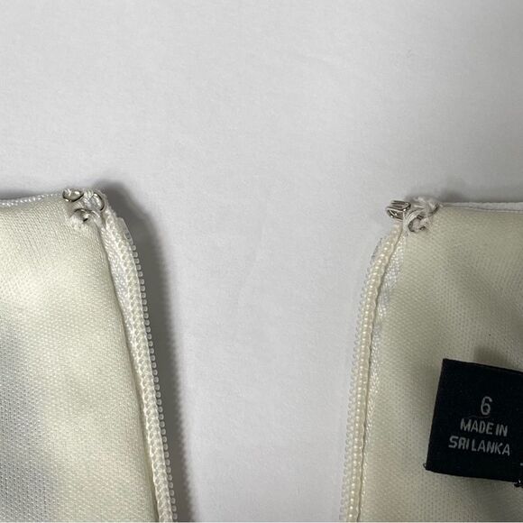 Chetta B Blue & white Striped Textured Sleveless Fit & Flare Dress Womens Size 6 - Picture 5 of 16